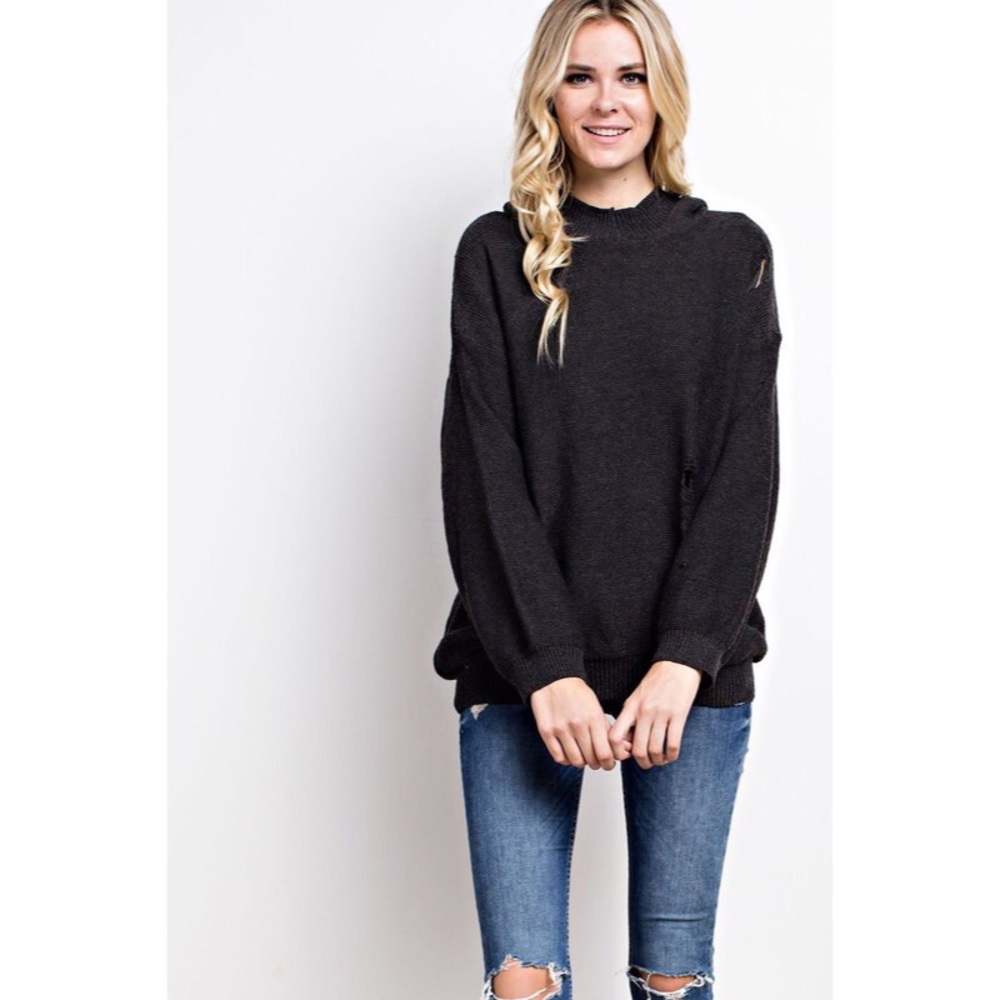 >>LAST<< Dessi Distressed Lightweight Hoodie - Picture 4 of 4